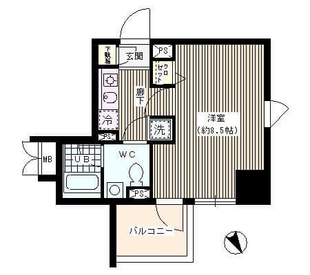 ラ・シャトン西早稲田 401 間取り図