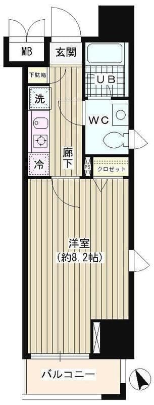 ラ・シャトン西早稲田 405 間取り図