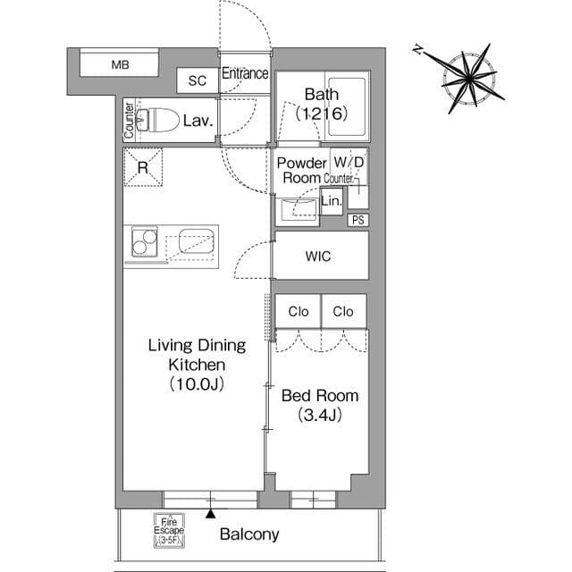 ORSUS戸越銀座 203 間取り図