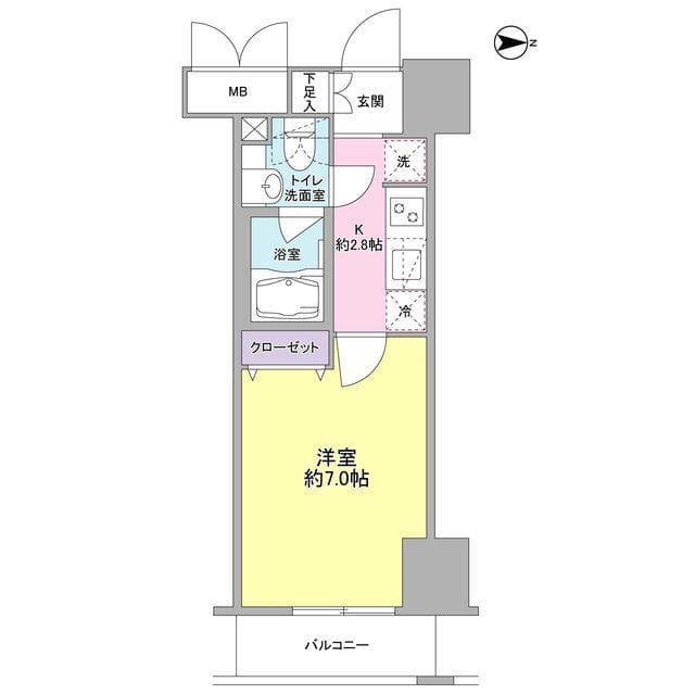 コンフォリア西蒲田 0504 間取り図