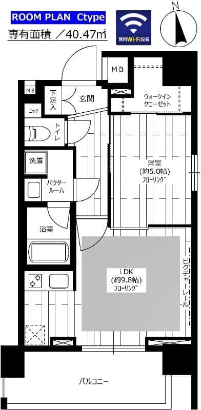 グランドコンシェルジュ新御徒町駅前 802 間取り図