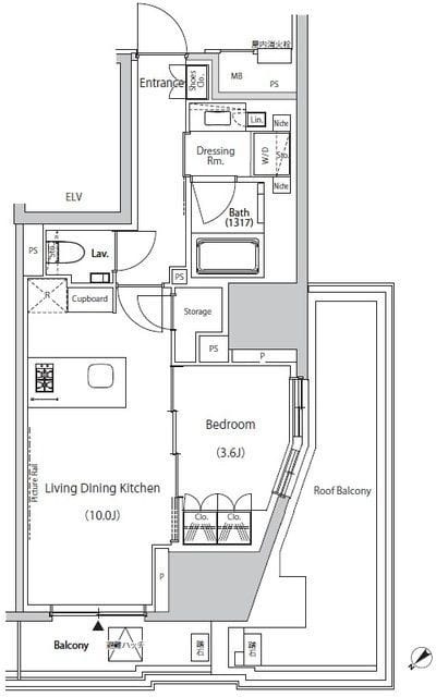 ザ・パークハビオ市ヶ谷ウエスト 402 間取り図