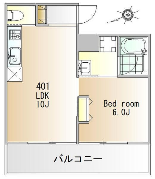 学大十字街ビル 401 間取り図