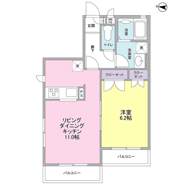 ル・プティ・ニ弦巻 0201 間取り図