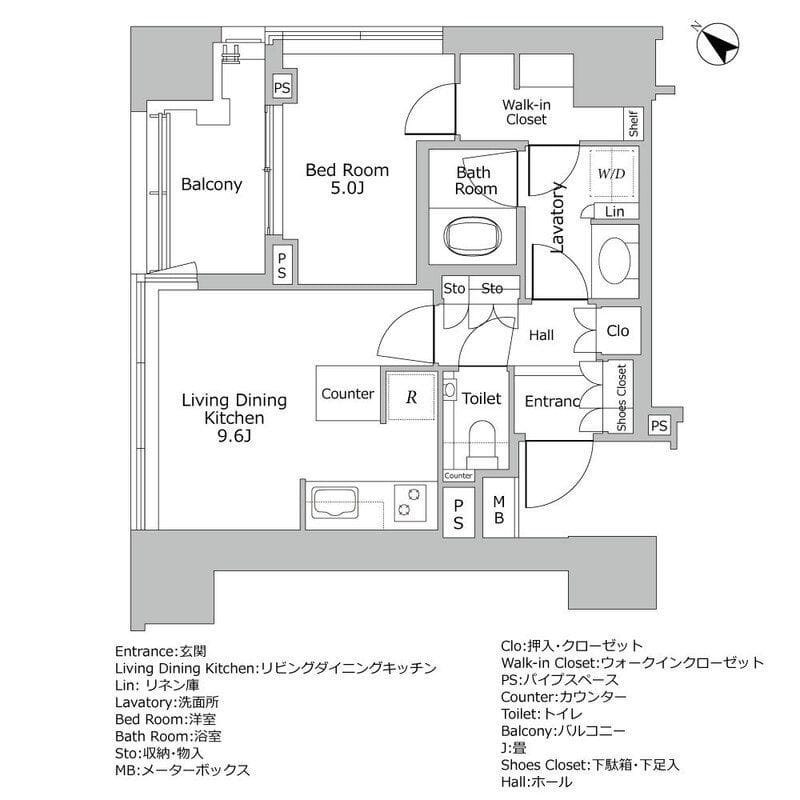 パークタワー高輪 705 間取り図