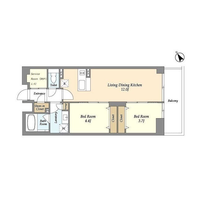The Grand Terrace Wakabayashi 213 間取り図