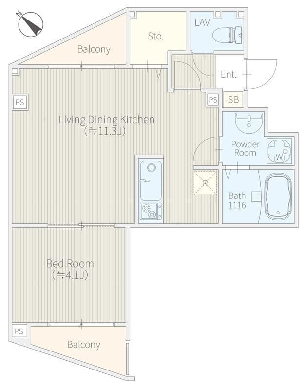 NONA PLACE渋谷富ヶ谷Annex 401 間取り図