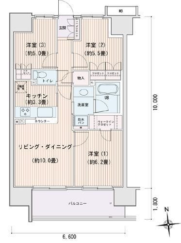 エスティメゾン豊洲レジデンスB 1211 間取り図