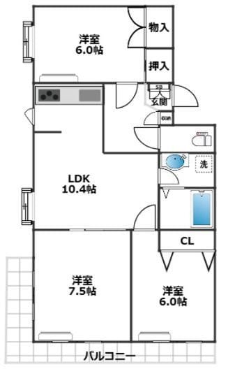 ガーデンホームズ豪徳寺 110 間取り図
