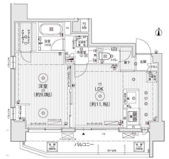 ル・リオン両国参番館 2F 間取り図
