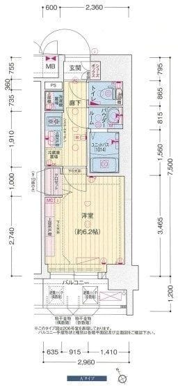 プレサンス横浜鶴見市場シュネル 1006 間取り図