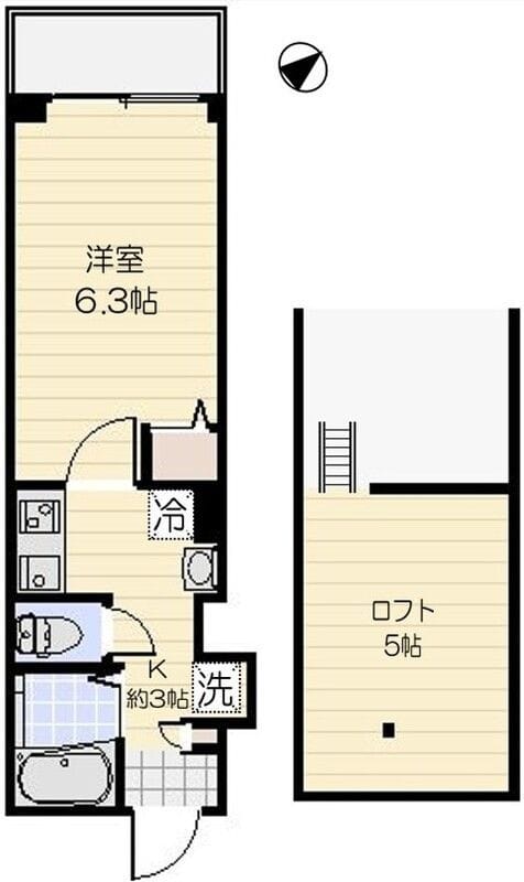 フィオーレ若林 202 間取り図