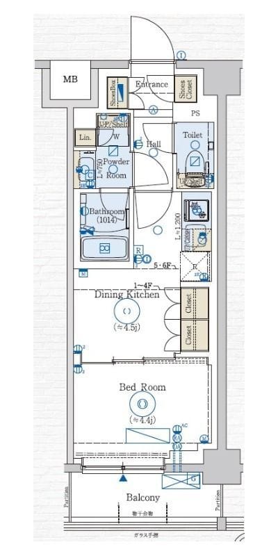 ジェノヴィア赤羽 402 間取り図