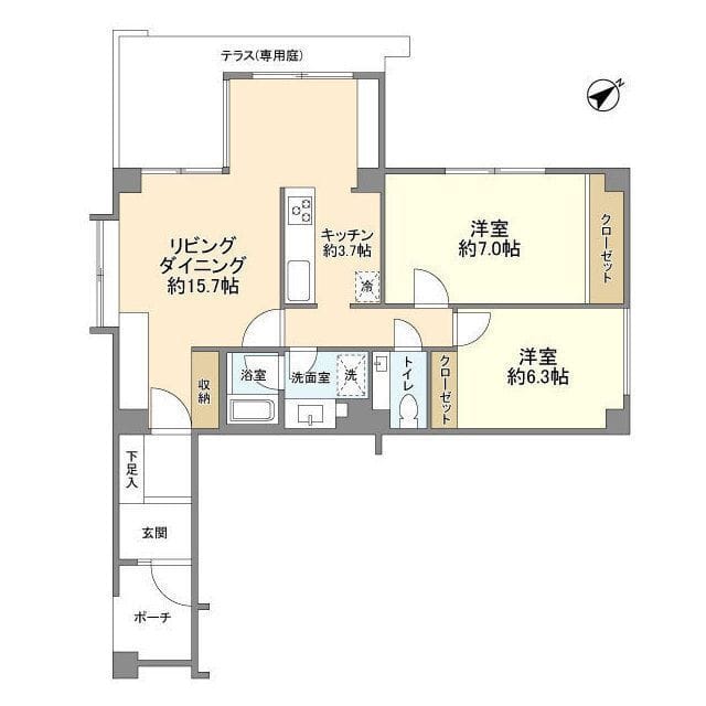 テラス岡本A棟 505 間取り図