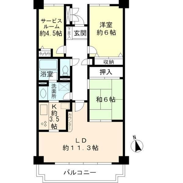 カルム赤羽 304 間取り図