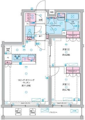 GENOVIA竹ノ塚(ジェノヴィア竹ノ塚) 101 間取り図