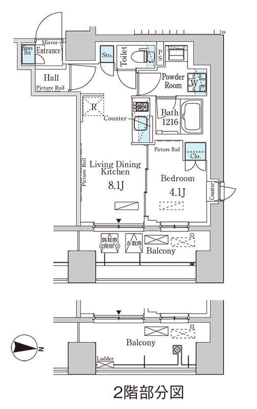 パークアクシス神楽坂・早稲田通り 701 間取り図