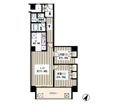 リバー&タワー 1302 間取り図