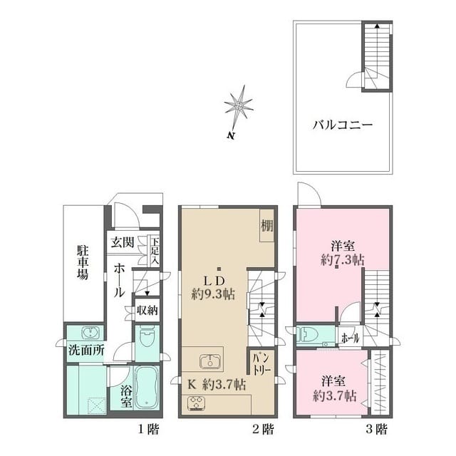 文京区小石川1丁目戸建 1 間取り図