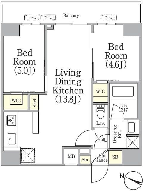 アジールコート三軒茶屋 202 間取り図