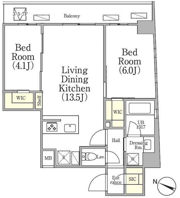 アジールコート三軒茶屋 301 間取り図