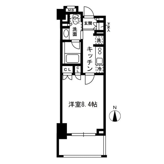 レジディア中落合B棟 411 間取り図