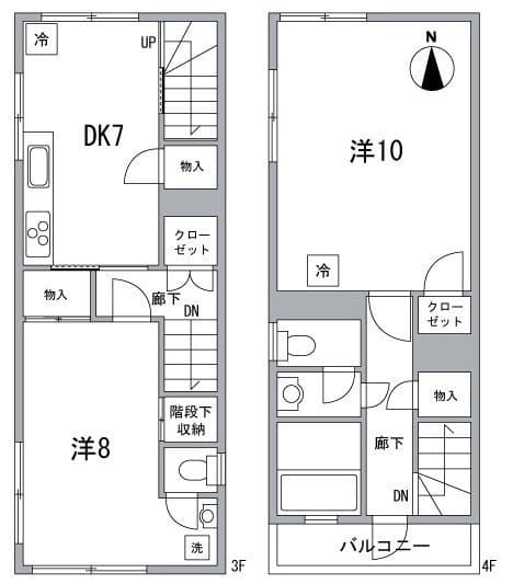 高市ビル 3階・4階 20万円/入力なし/なし 間取り図
