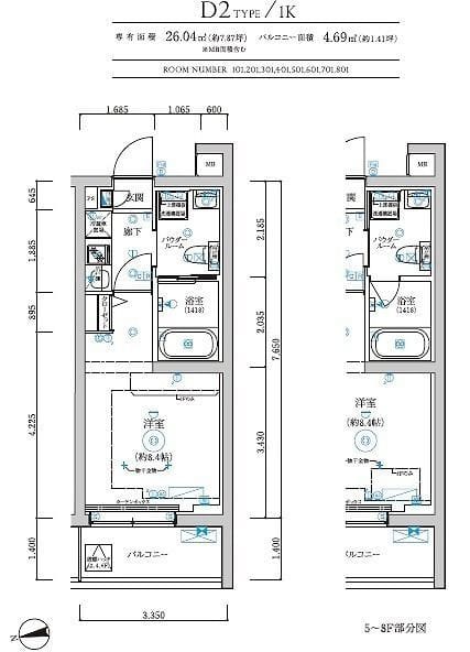 RELUXIA中野鷺宮 801 間取り図