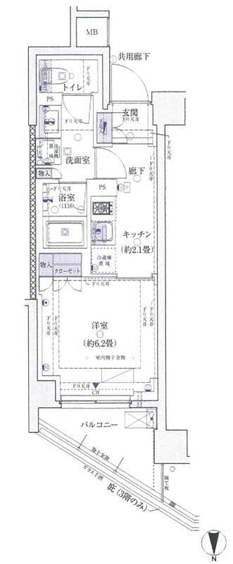 レジデンシャル池袋本町 512 間取り図
