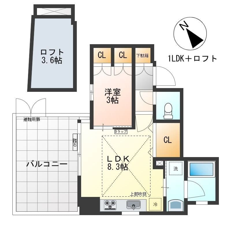 インプレストコア武蔵小山 201 間取り図