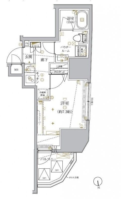 クレイシア神田淡路町 201 間取り図
