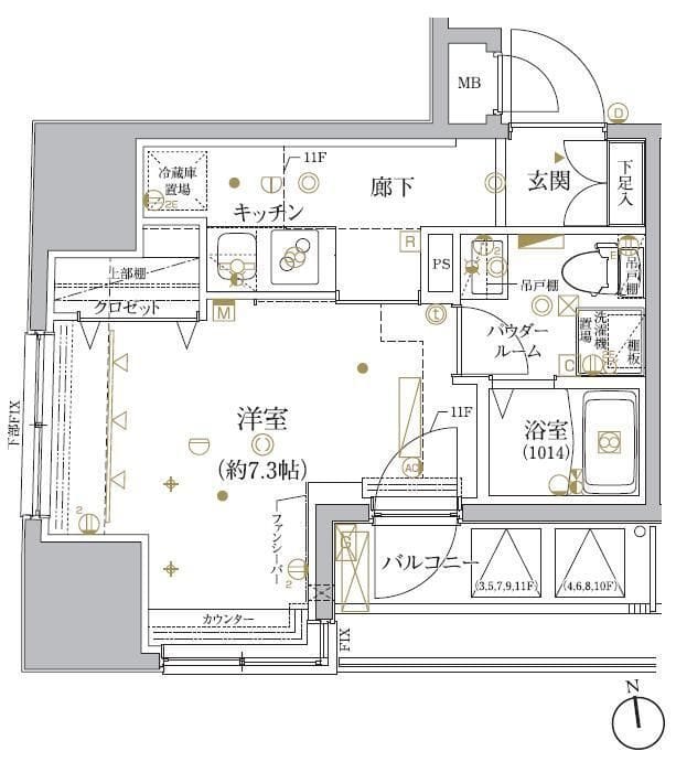 クレイシア神田淡路町 804 間取り図