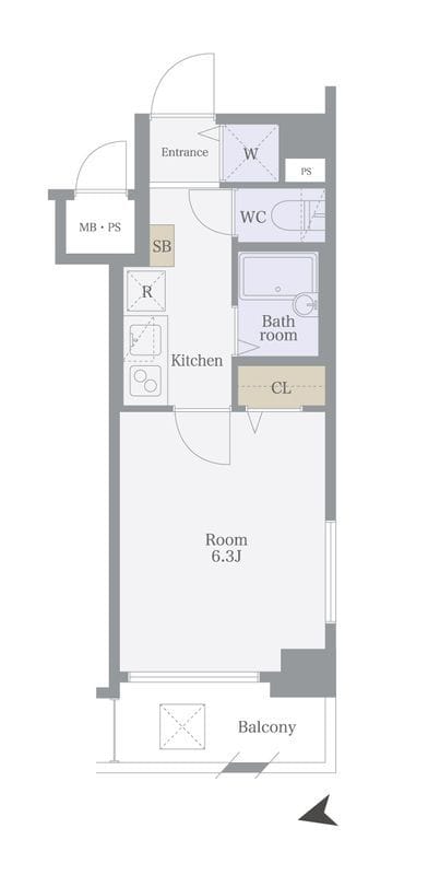 セントパレス南大井 406 間取り図
