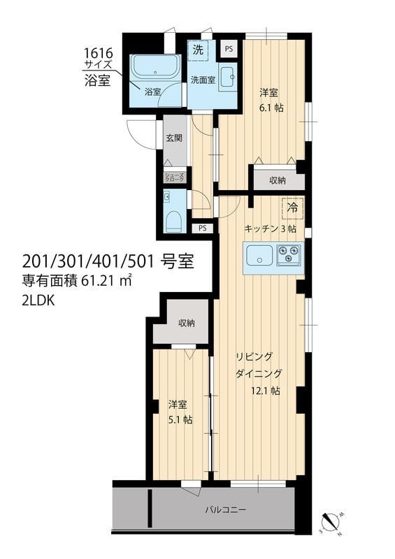 S.FIRSTビューノ西小岩 501 間取り図