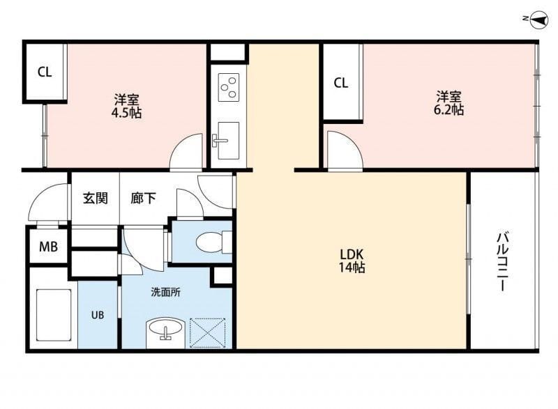フロレスタ大倉山弐番館 106 間取り図