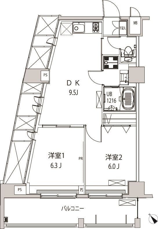グローリア十条 403 間取り図