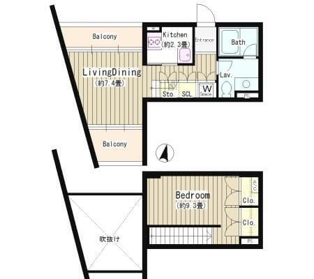 富ケ谷アパートメント 203 間取り図
