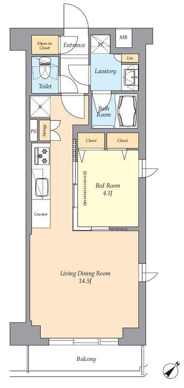 AIFLAT渋谷西原 407 間取り図