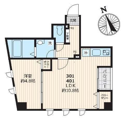 ピークサイドレジデンス早稲田 401