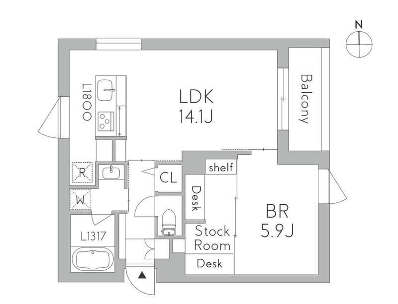 J.リヴェール千歳烏山 301 間取り図