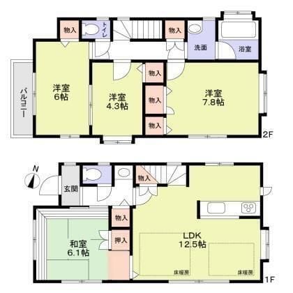 世田谷区桜上水3丁目戸建 1 間取り図