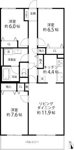 TRガーデン蕨(旧PLENDY蕨) 306 間取り図
