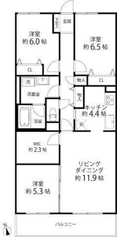 TRガーデン蕨(旧PLENDY蕨) 404 間取り図