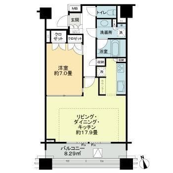 麻布市兵衛町ホームズ 1202 間取り図