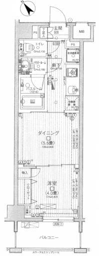 日神デュオステージ三ノ輪 206 間取り図