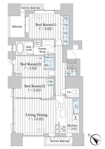 ザ・グランクラッセ日本橋イースト 901 間取り図