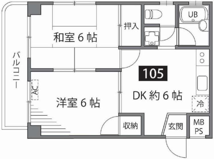 クロスコーポⅡ 105 間取り図