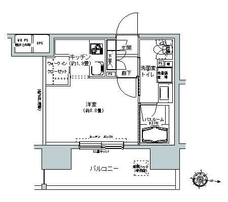 パークキューブ板橋本町 1013 間取り図