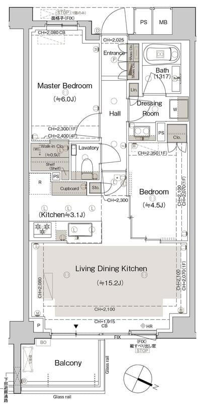 パークホームズ西池袋 407 間取り図