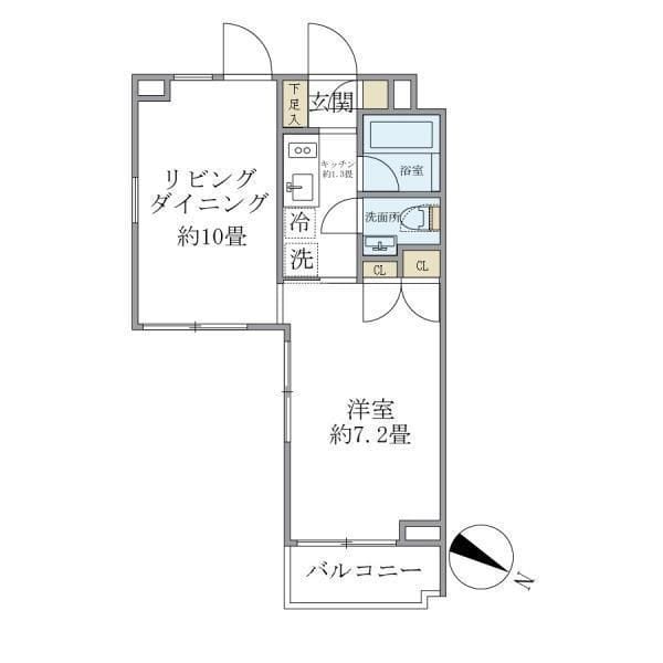 アプリーレ赤坂 201 間取り図